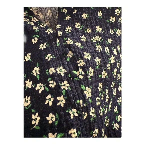 LOFT Navy and White Fitted Buttoned Blouse - Picture 7 of 8